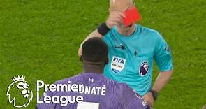 Ibrahima Konate sent off for second yellow card against Arsenal | Premier League | NBC Sports