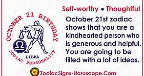 21 de octubre Zodiaco (Libra) Horóscopo Cumpleaños Personalidad y cosas afortunadas