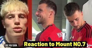 Bruno Fernandes and Garnacho reaction to Mason Mount number 7 shirt Manchester United