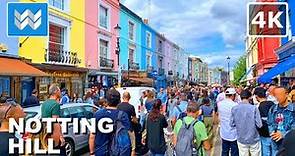 [4K] Portobello Road Market in Notting Hill London UK 🇬🇧 Walking Tour Vlog - Movie Filming Locations
