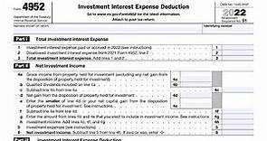 IRS Form 4952 walkthrough (Investment Interest Expense Deduction)