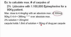 Calculating Maximum Doses of Anesthetic
