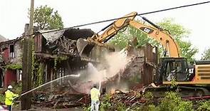 Detroit demolishes block of blighted buildings on city's east side