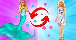 Jeux avec Barbie. Vidéos avec poupées pour filles. Transformation en sirène et d'autres aventures.