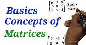 Basic Concepts of Matrices | Matrix | Mathematics | 12th HSC | Science, Commerce & Arts