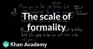 The scale of formality | Style | Grammar