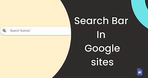 How to add search bar in google sites