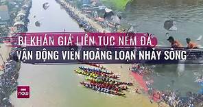 Vận động viên đua ghe bị khán giả ném đá phải nhảy xuống sông: Lãnh đạo phường nói gì? | VTC Now