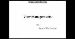 View Management (BE13F05F026)