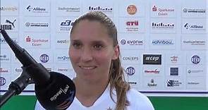 Interview mit Eintracht Frankfurt Spielerin Sandrine Mauron nach dem 1- 3 Sieg beim SGS Essen