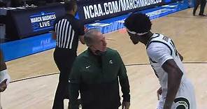 Tom Izzo Gets Into a Heated Discussion With Gabe Brown