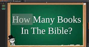 How Many Books In The Bible