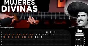 Mujeres Divinas - Vicente Fernández (REQUINTO + ACORDES) GUITARRA Tutorial | CHORDS