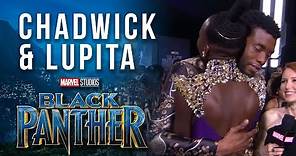Chadwick Boseman & Lupita Nyong'o at Marvel Studios' Black Panther World Premiere Red Carpet