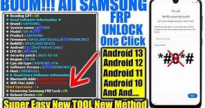 1 Click Samsung FRP Bypass/Unlock 2024 With FRP Tool | Samsung Google Account Remove Android 12/13