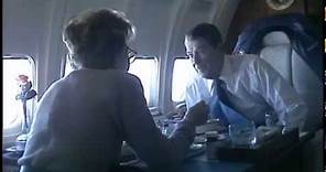 President Reagan and Nancy Reagan on Board Air Force One on December 23, 1988