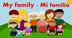 The family vocabulary in english spanish, El vocabulario de la familia en inglés español.