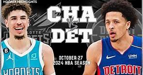 Charlotte Hornets vs Detroit Pistons Full Game Highlights | Oct 27 | 2024 NBA Season