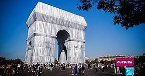 El Arco del Triunfo de París resplandece el último empaquetado de Christo