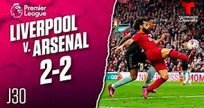 Highlights & Goals | Liverpool v. Arsenal 2-2 | Premier League | Telemundo Deportes