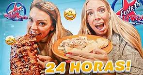 ¡24 HORAS comiendo en FOSTERS HOLLYWOOD!🤯