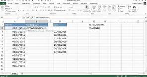 Calculate the Number of Working Days in Each Month Using Excel