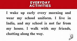 English Reading Practice Passage 2 Everyday Activities