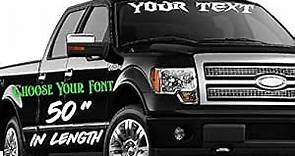 50 Inch Long Custom Car Stickers and Decals - Premium Car Decal Stickers for Windows and Cars, Create Your Unique Car Sticker Designs with Multiple Colors, Fonts & Sizes to Personalize Your Text