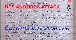 Dos and Ddos attack | Dos attack | denial of service attack | lecture 35