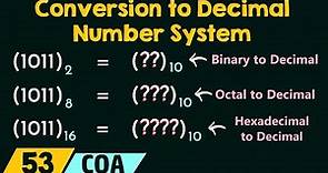 Conversion to Decimal Number System
