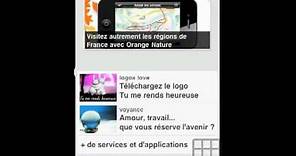 Présentation du portail mobile Orange France sur iPhone