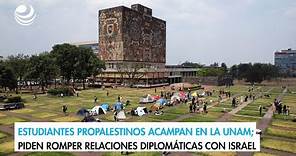 Estudiantes propalestinos acampan en la UNAM; piden romper relaciones diplomáticas con Israel
