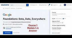 Google Data Analytics | Course 1 | Module 1-4 Question Answers | Coursera