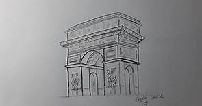 Cómo dibujar el Arco de Triunfo | How to draw the Arc de Triomphe
