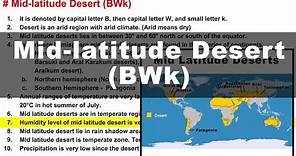 Koppen Scheme - Mid latitude Desert (BWk) | UPSC IAS Geography