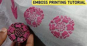 Emboss Printing On Fabric | Block Printing | Screen Printing | Emboss Painting