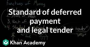 Standard of deferred payment and legal tender