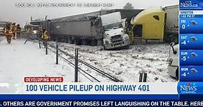 100-vehicle pileup on Hwy 401 near London, Ontario