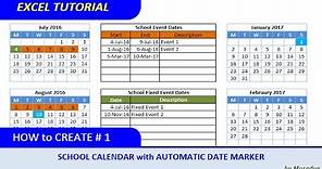 How to Create Excel School Calendar with Automatic Date Marker