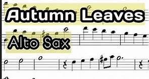 Autumn Leaves Alto Sax Sheet Music Backing Track Play Along Partitura