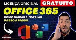 🟢COMO BAIXAR O PACOTE OFFICE 365 GRATUITO - ORIGINAL - PASSO A PASSO