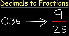How To Convert Decimals to Fractions