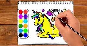 Comment dessiner et colorier une licorne | How to draw and color a Unicorn