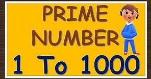 Prime Numbers 1 To 1000 | Prime Numerals 1 To 1000 | 1 To 1000 Prime Numbers| Prime Number 1 To 1000