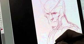 Adam Kubert Sketches Wolverine on a Cintiq
