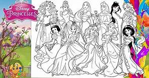 Disney Princesses : All Together | Coloring pages | Coloring book |