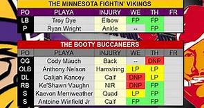 Second Vikings-Buccaneers Injury Report