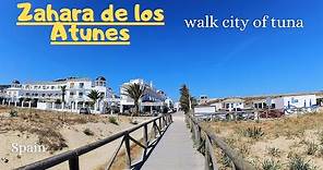 Zahara de los atunes, Spain. 4K Walk tour. Province Cadiz