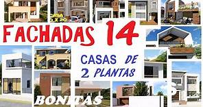 💡 14 FACHADAS BONITAS PARA CASAS DE DOS PISOS - ideas para fachadas