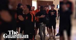 Virgil van Dijk and Georginio Wijnaldum given rapturous welcome by Netherlands teammates